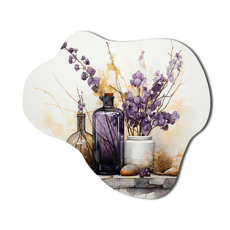 Purple Beige Minimalism Balance And Contrast - Minimalism Cloud Shape Asymmetric Metal Wall Sculpture