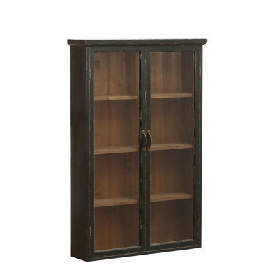 Harlow Wood and Glass Display Cabinet with 3 Shelves and 2 Doors