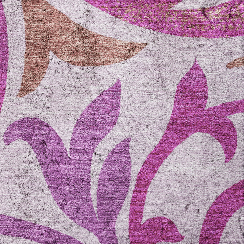 Tapis Dream Shag ADS764 à motifs tourbillonnants, lavable à la machine de qualité supérieure, Lavender, 10' x 14'