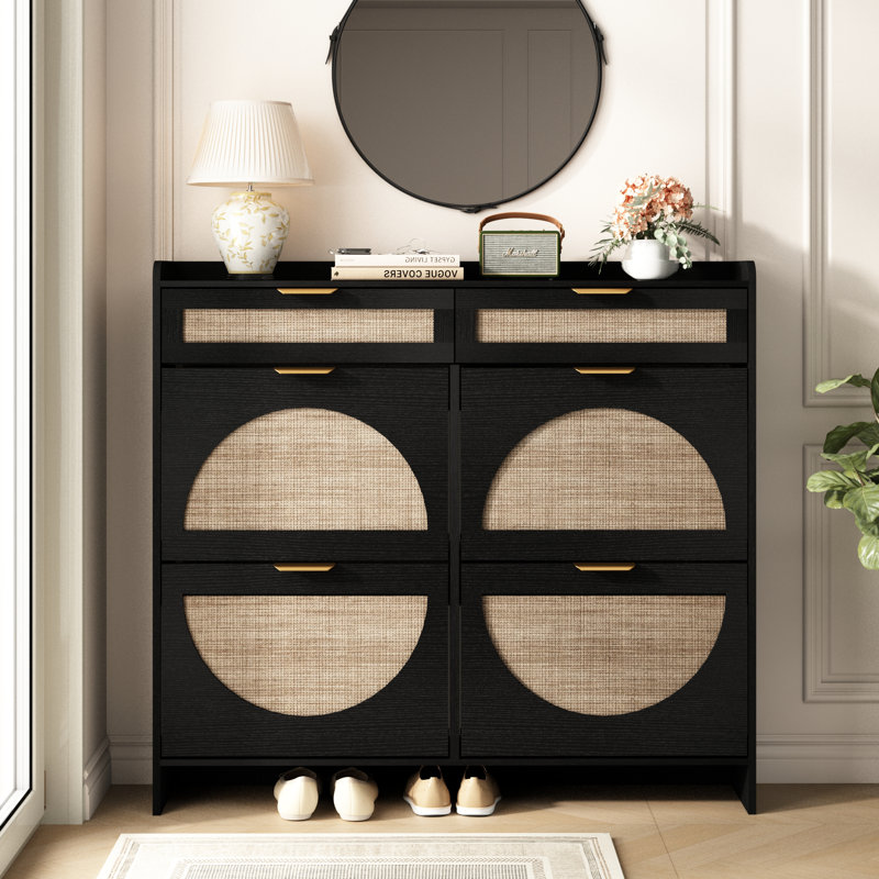 Armoire de rangement pour chaussures Anteus, Noir mat