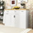 Modern Kitchen Island with Trash Bin Compartment, Sliding Doors, 3-Tier Spice Rack and Adjustable Storage-521768883