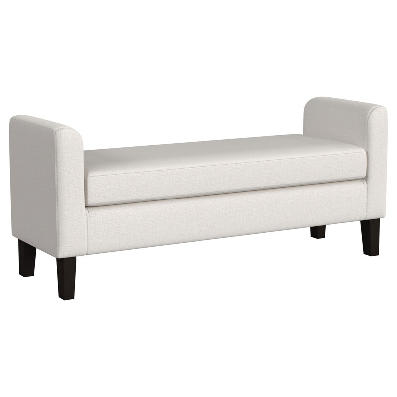 Banc d'appoint rembourré en tissu avec accoudoirs