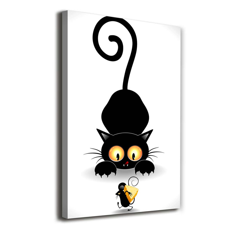 Cat And Mouse - Wrapped Canvas Print