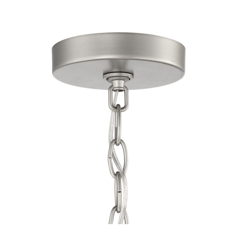 Lustre classique unique à 6 lumières Nedelia, Nickel