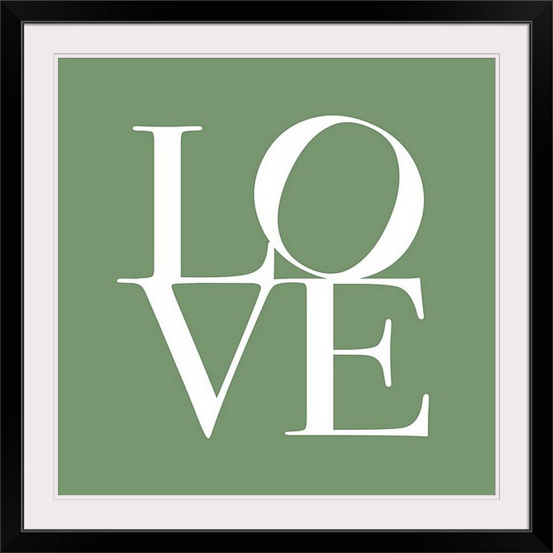 «Love» par Francy, art textuel, H 24 po x l 24 po x P 1 po, Cadre noir