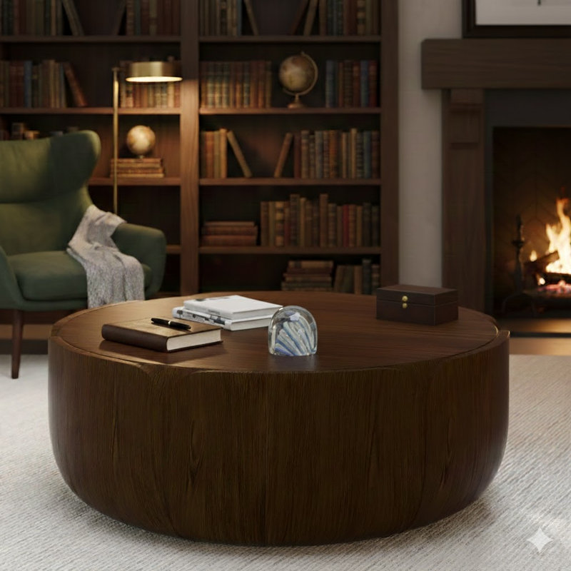 Table basse d'intérieur d'extérieur 35,63 ", Brun