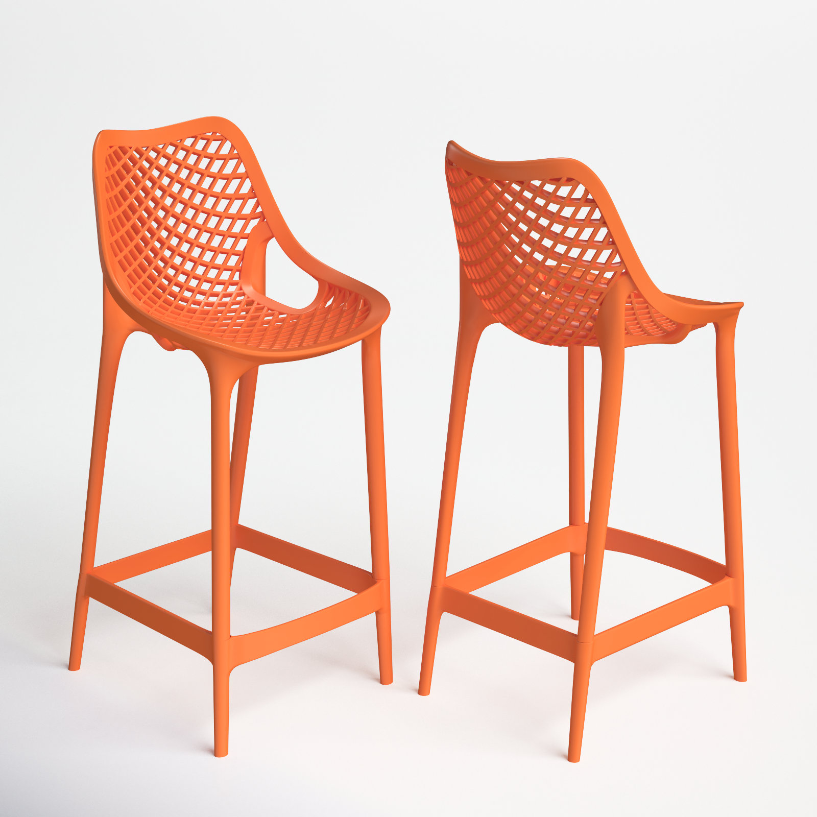Farrah Patio Bar Stool, Orange, 25.6"