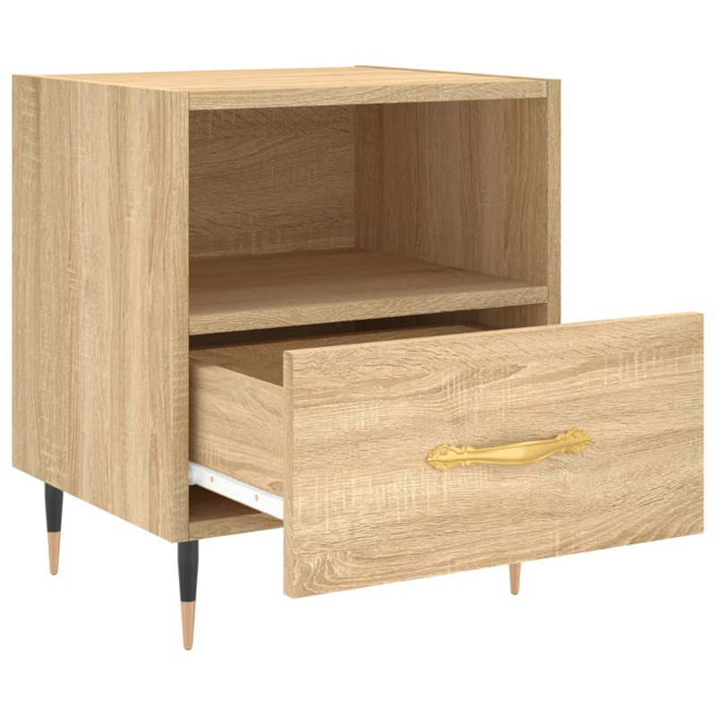 Nona 40cm W Manufactured Wood Bedside Table, Sonoma Oak