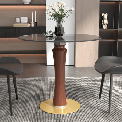 Ensemble de 3 tables de conférence rondes modernes en verre trempé avec 2 chaises en cuir