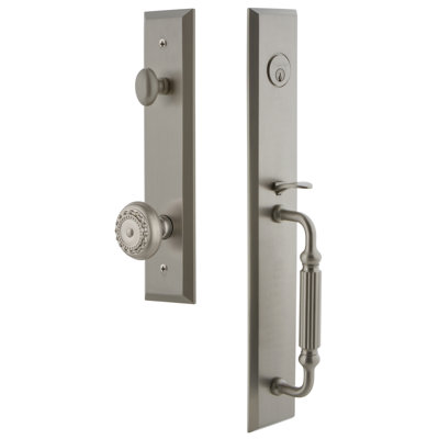 Fifth Avenue One-Piece Complete Inactive Dummy Handleset with F Grip and Parthenon Knob