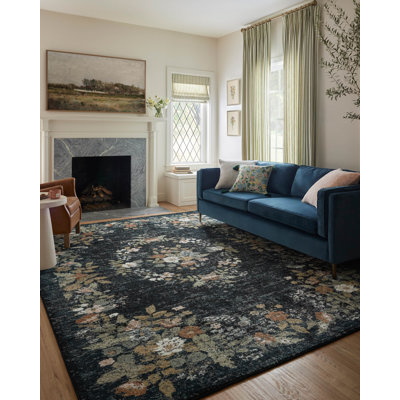 Rifle Paper Co. x Loloi Laurel Navy Area Rug