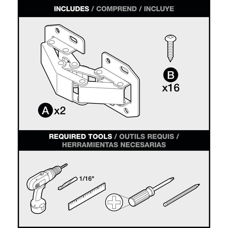 Non-Mortise Concealed Spring 1" Hinge