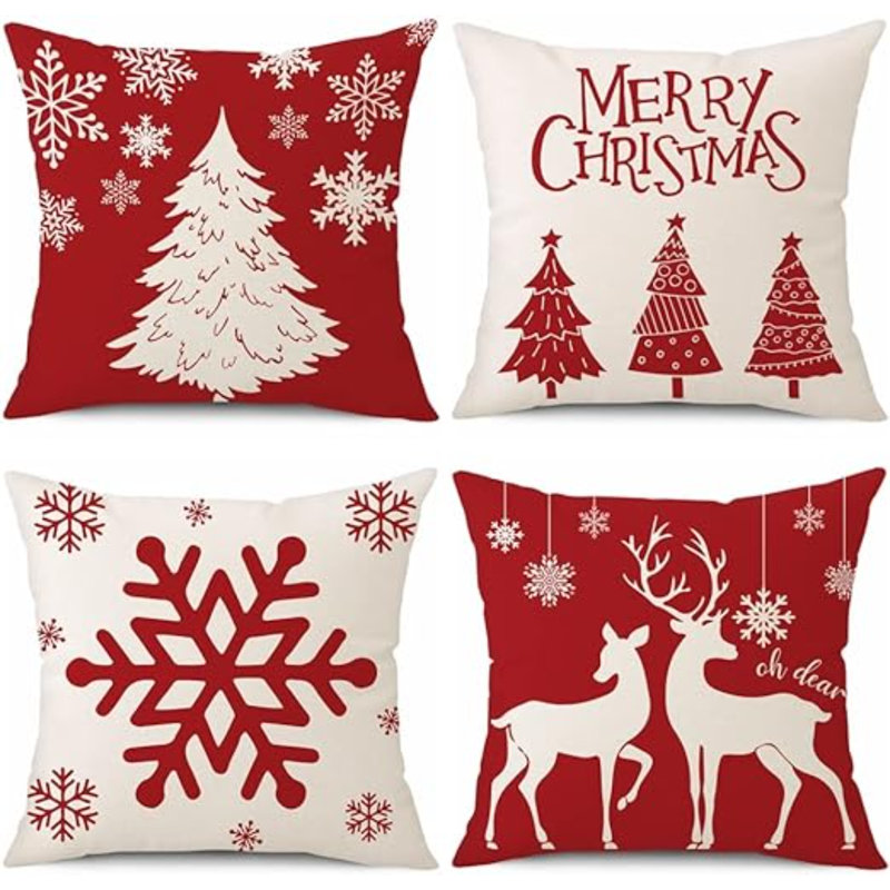  Housse de coussin géométrique en lin