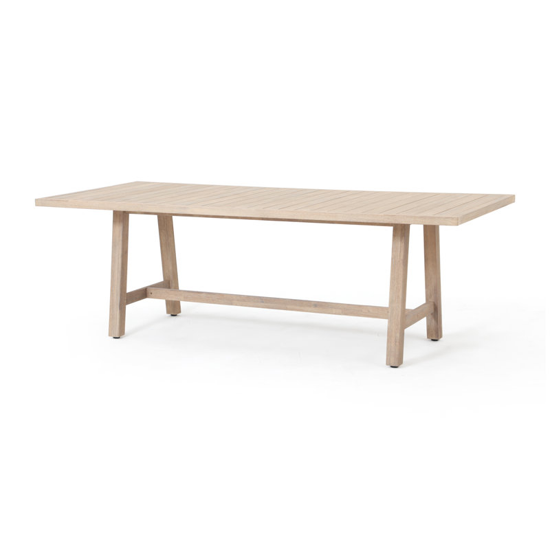 Patio Mediterranean Style Acacia Wood Dining Table, 30" H x 90.5" W x 39" D