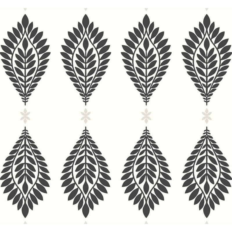 Mirasol Palm Frond, Ebony/Eggshell, 27''L x 27''W