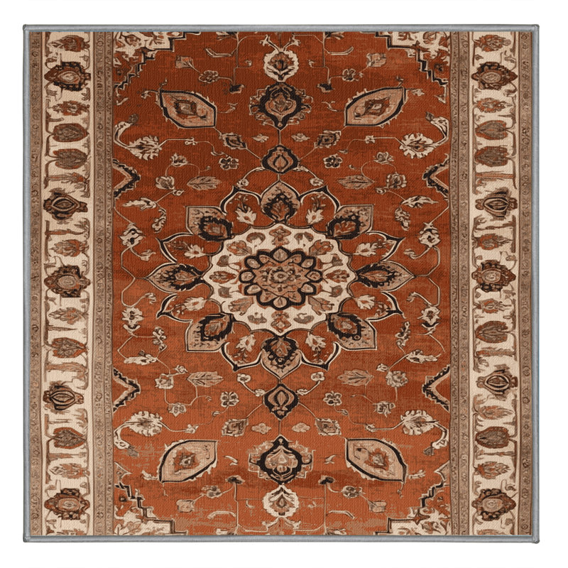 Tapis brun lavable à la machine, Carré 6 pi