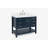 Magnolia 43" Single Bathroom Vanity in Midnight Blue, with 1.5 Pure White Quartz Top, Rectangle Sink-1228860238-1243715902