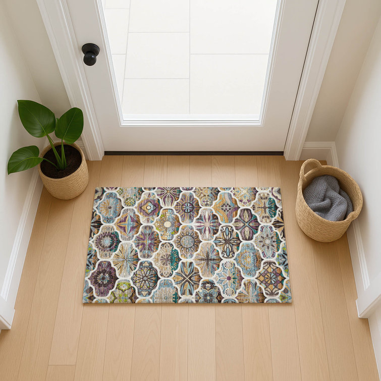 Machine Washable Indoor/Outdoor London ACN2257 Panels Rug