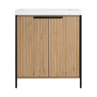 30 Inch Modern Quality Durable Freestanding Bathroom Vanity with Resin Sink