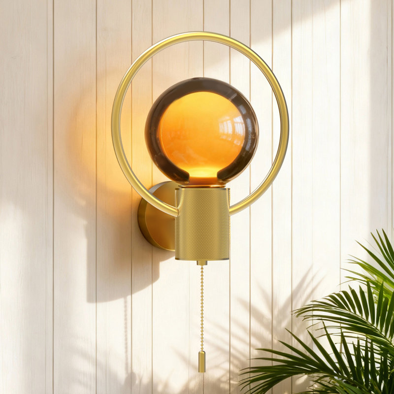 Gold Wall Sconce, Brushed Gold