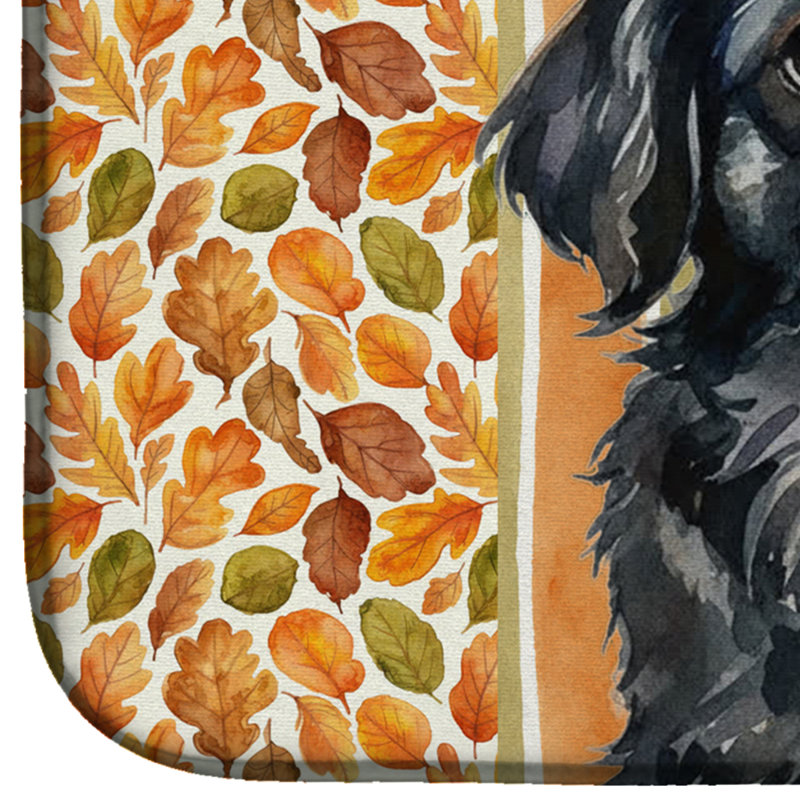 Black Pekingese Heirloom Fall Dish Drying Mat