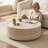 31.49" Round Faux Marble Coffee Table with Fiberglass Base-1083246440