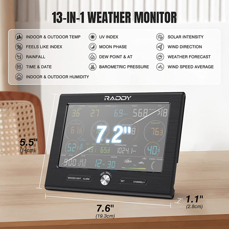 17'' Solar Powered Wireless Outdoor Weather Station