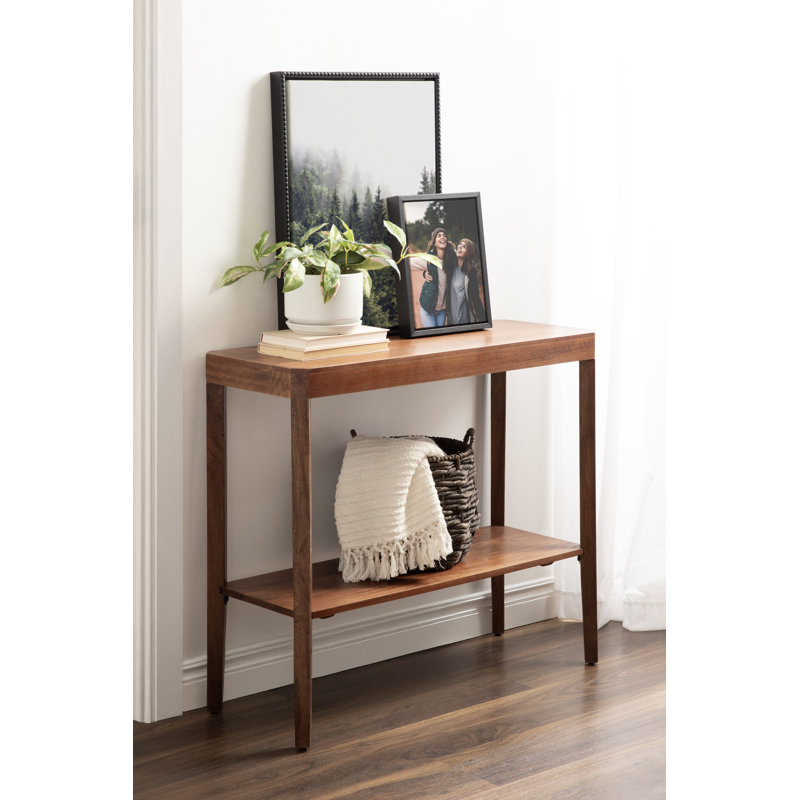 Ardentown Rectangle Entryway Console Table, Dark Brown Wood
