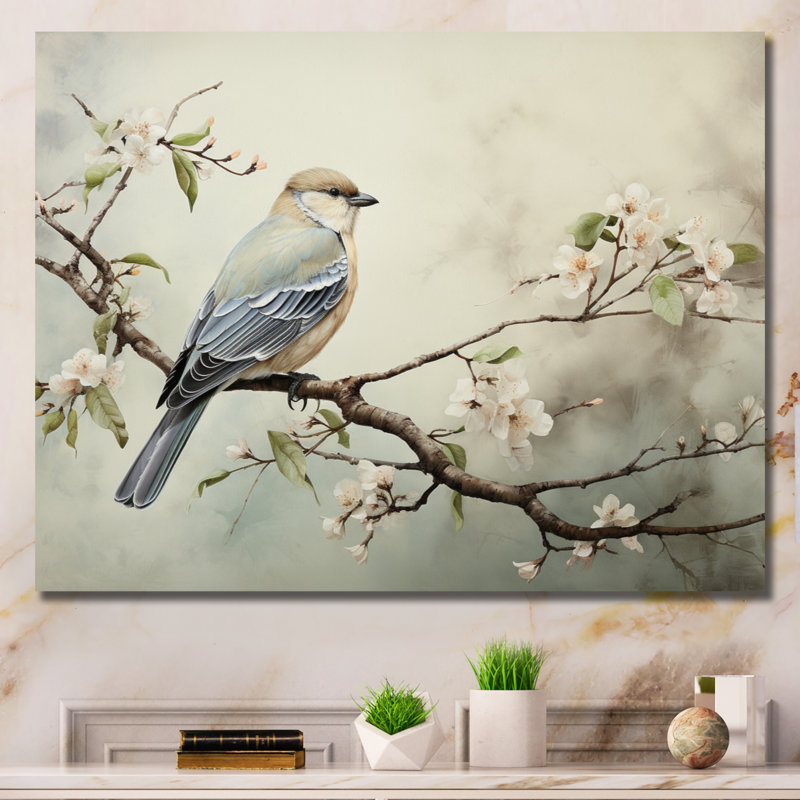 Oiseau majestueux, oiseau, art mural, Toile tendue, H 24 po x l 32 po x P 1 po