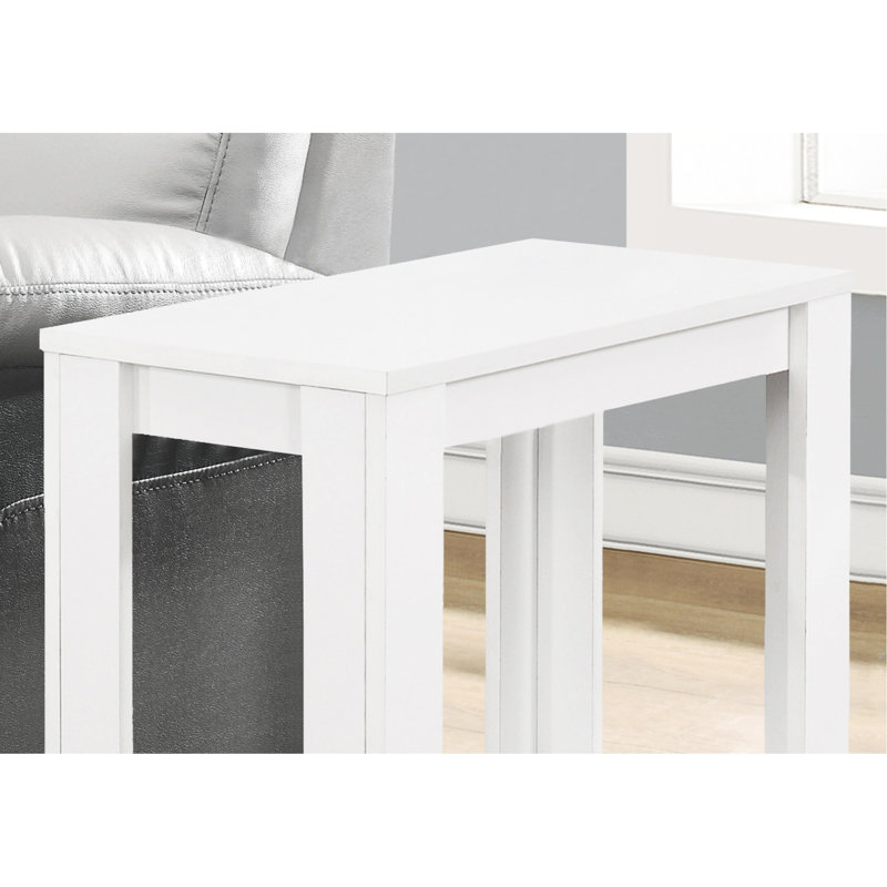 Table d'appoint transitionnelle blanche pour chambre à coucher, hauteur 56 cm, plateau en stratifié, rangement intégré pour salon, longueur 62 cm