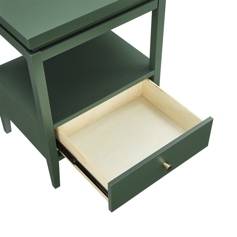 Lovell 1-Drawer Nightstand - Set Of 2, Green