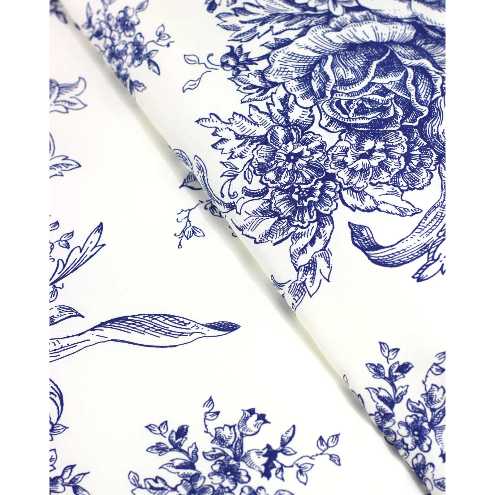 Benedictine Cotton Duvet Cover Set, Twin/Twin XL Duvet Cover + 1 Standard Sham, Navy