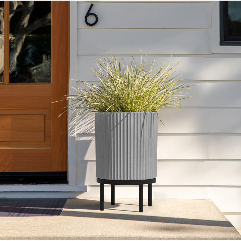 Jardinière Demi Series avec support, 1, Gris / Noir, H 22 po x l 14,75 po x P 14,75 po