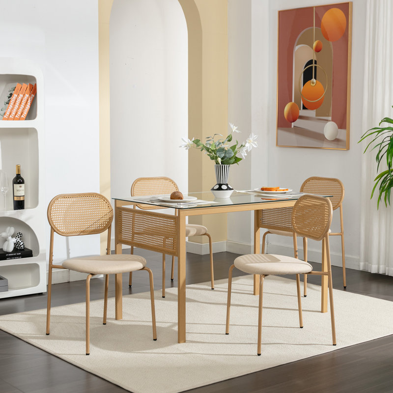 Adysun Dining Set, 5 Pieces: Table, 4 Chairs