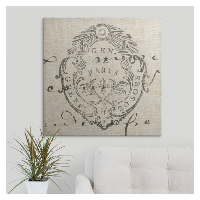 « i », impression Letter Crest, H 35 po x l 35 po x P 1,5 po, Toile