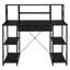 Bureau noir avec tablettes ouvertes et huche-123266579