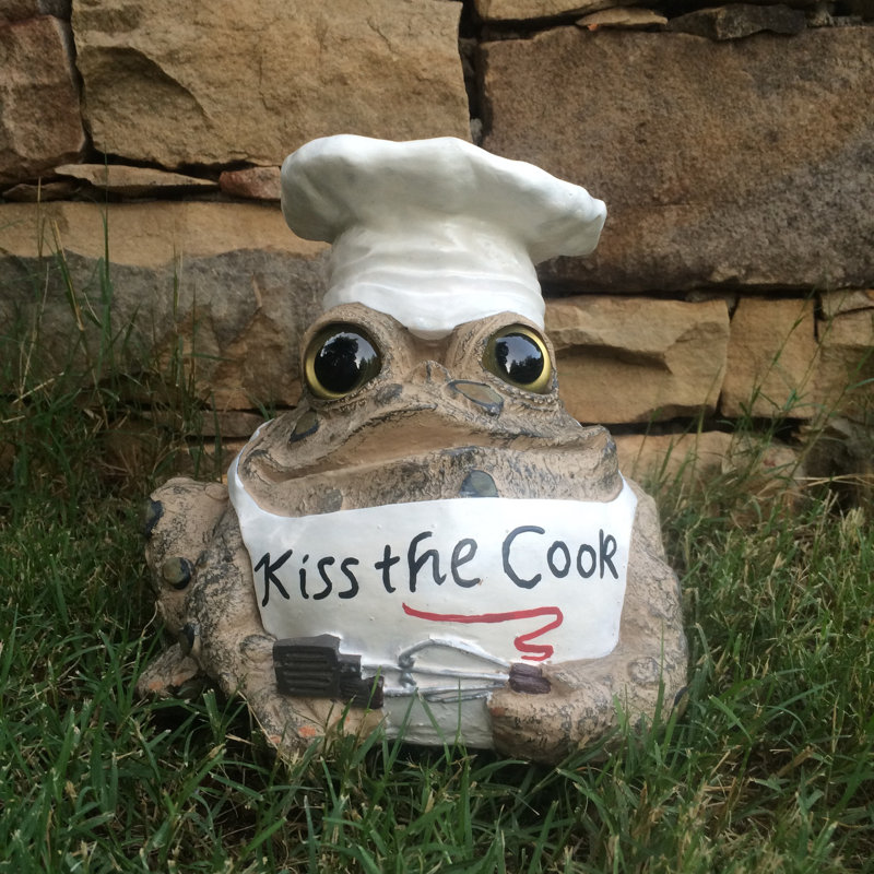 Statue de chef Chef Kiss the Cook, H 4,75 po x l 5,25 po x P 4,25 po, Brun