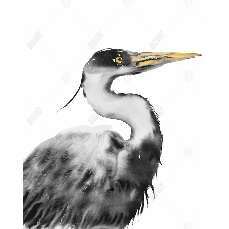 Great Heron Print On Canvas