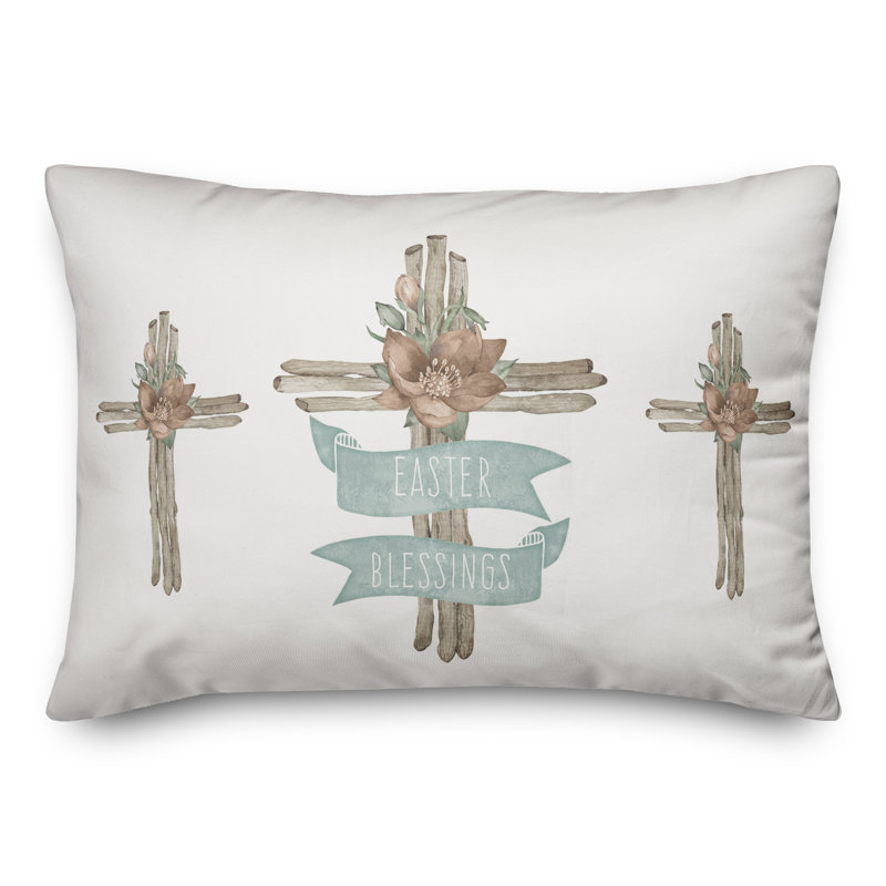  Wiliams Branch Cross with Flower Rectangular Pillow Cover & Insert