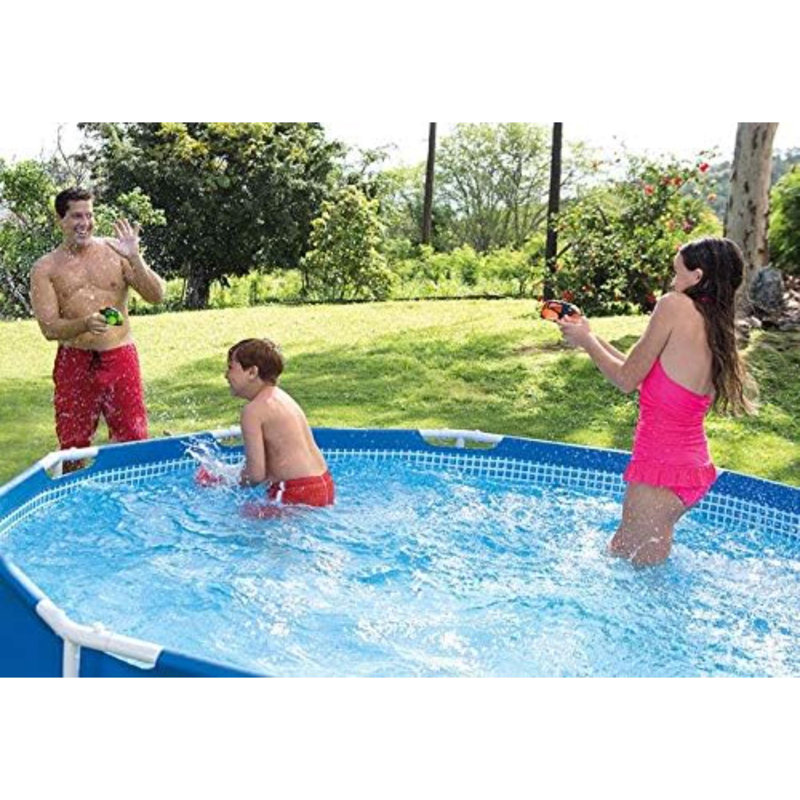 Intex 10ft x 30in Metal Frame Above Ground Swimming Pool Set with Filter Pump, 144" W x 30" H