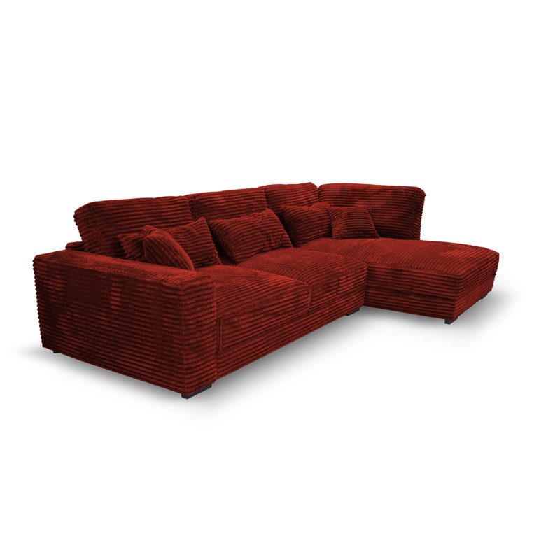Nahkita 4 Seater Corner Sofa , Right Hand Facing, Red