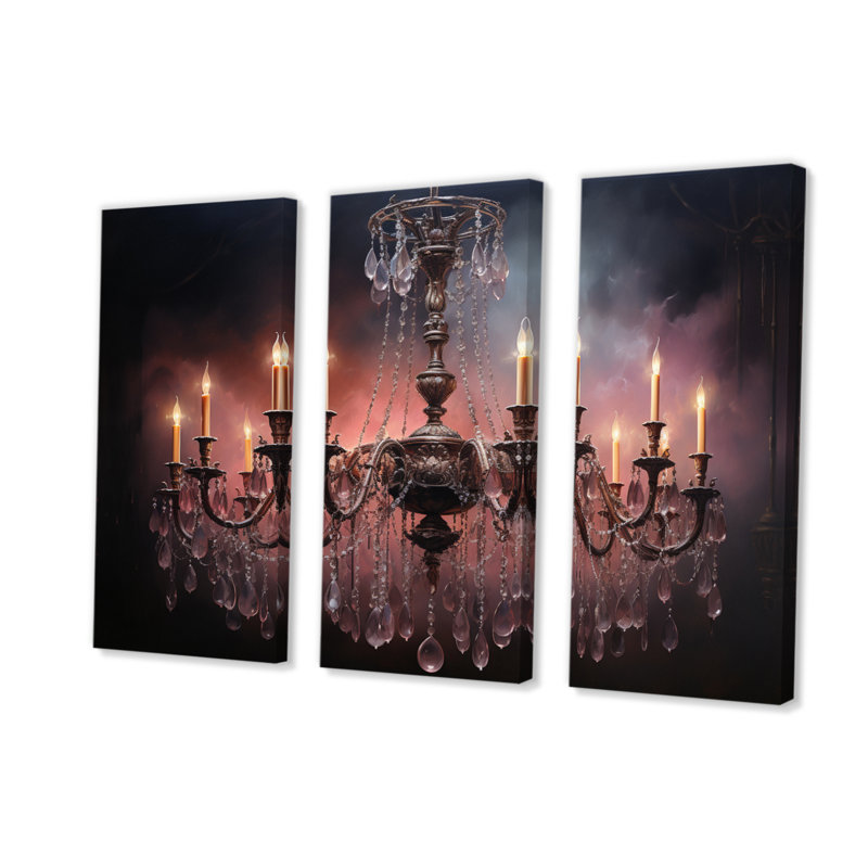 Lustre 3 pièces ombres, H 28 po x l 36 po x P 1 po