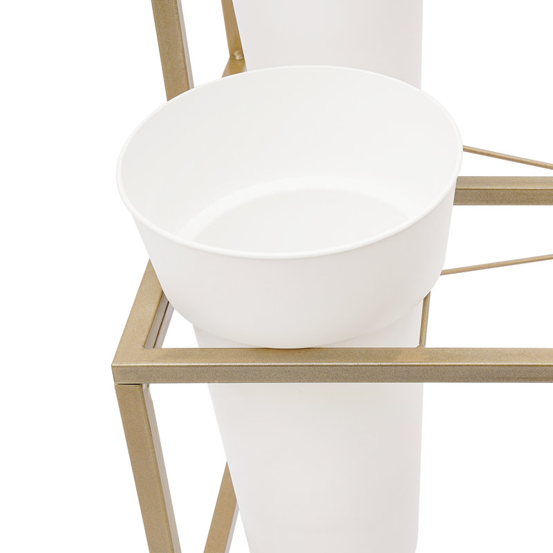 Support pour plante à 3 couches Jayceion, Blanc