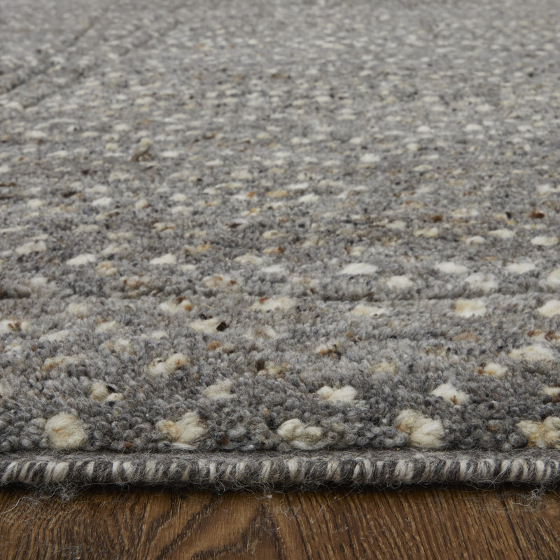 Dering Modern Polka Dots, Gray/Tan/Taupe Area Rug, Rectangle 5' x 8'