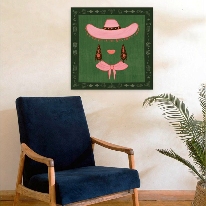 Rose, cow-chic, chic, abstrait, portrait rustique moderne, art mural, H 24 po x l 24 po