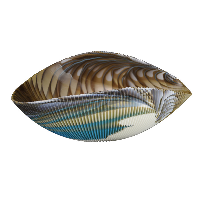 Murano Glass Asymmetrical Shell Vessel Bathroom Sink