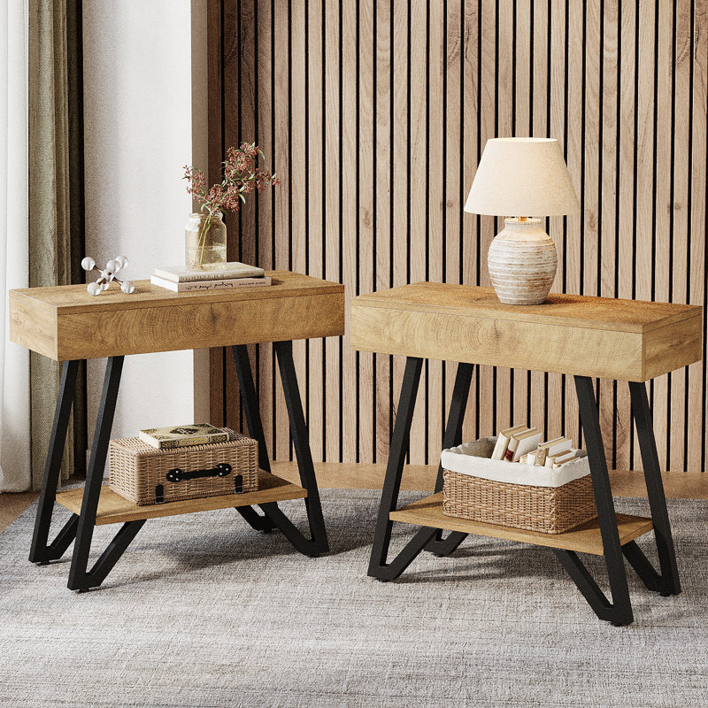 Table de bout pour salon, canapé-lit étroit à 2 niveaux avec rangement