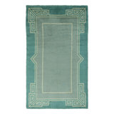 André Arbus Vintage French Art Deco Rug In Blue - Rug & Kilim
