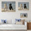 Cheval blanc et noir - peinture sur bois sans cadre-77158000