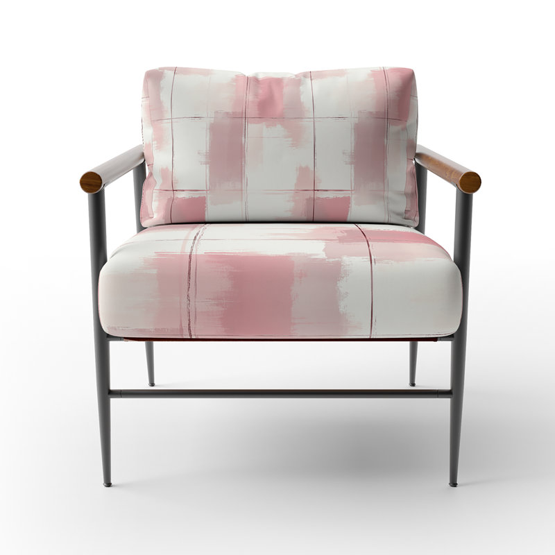 Chaise rembourrée French Country, Bras ronds bruns